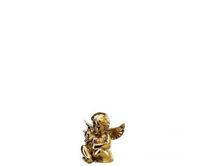 Фигурка "Ангел с котом" золотая, 10.5 см, Angel Rosenthal